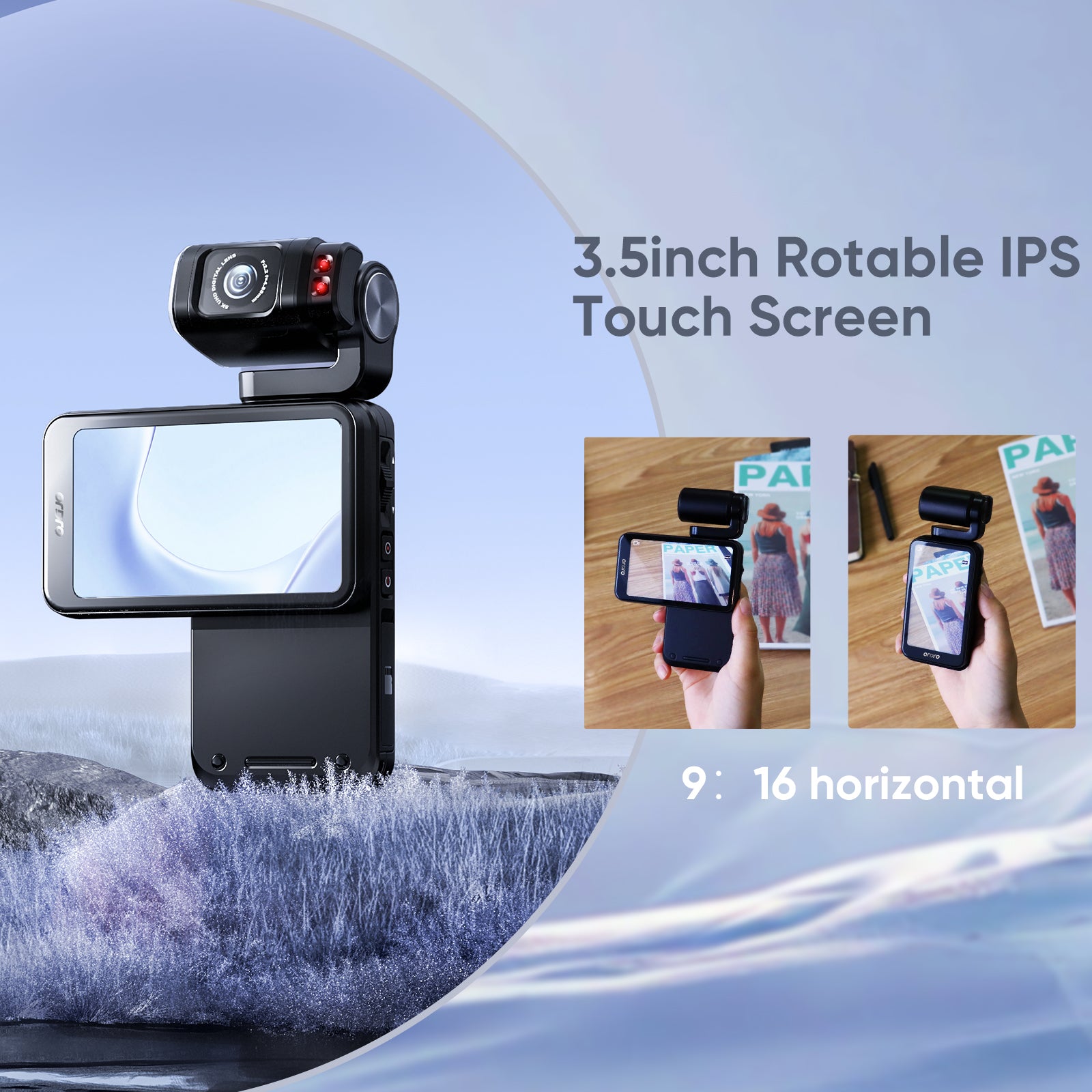 ORDRO M3 Camcorder 5K 30FPS Video Cameras 48MP Photo 3.5” Rotatable Screen Vlog Camera