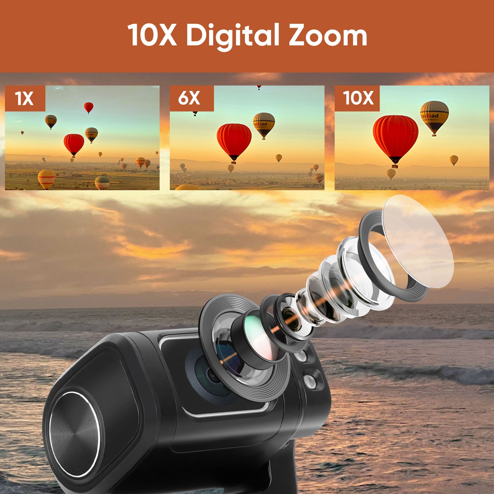 ORDRO M3 5K Video Camera Camcorder WiFi IR Night Vision Handheld Camera 3.5'' Flippable Screen