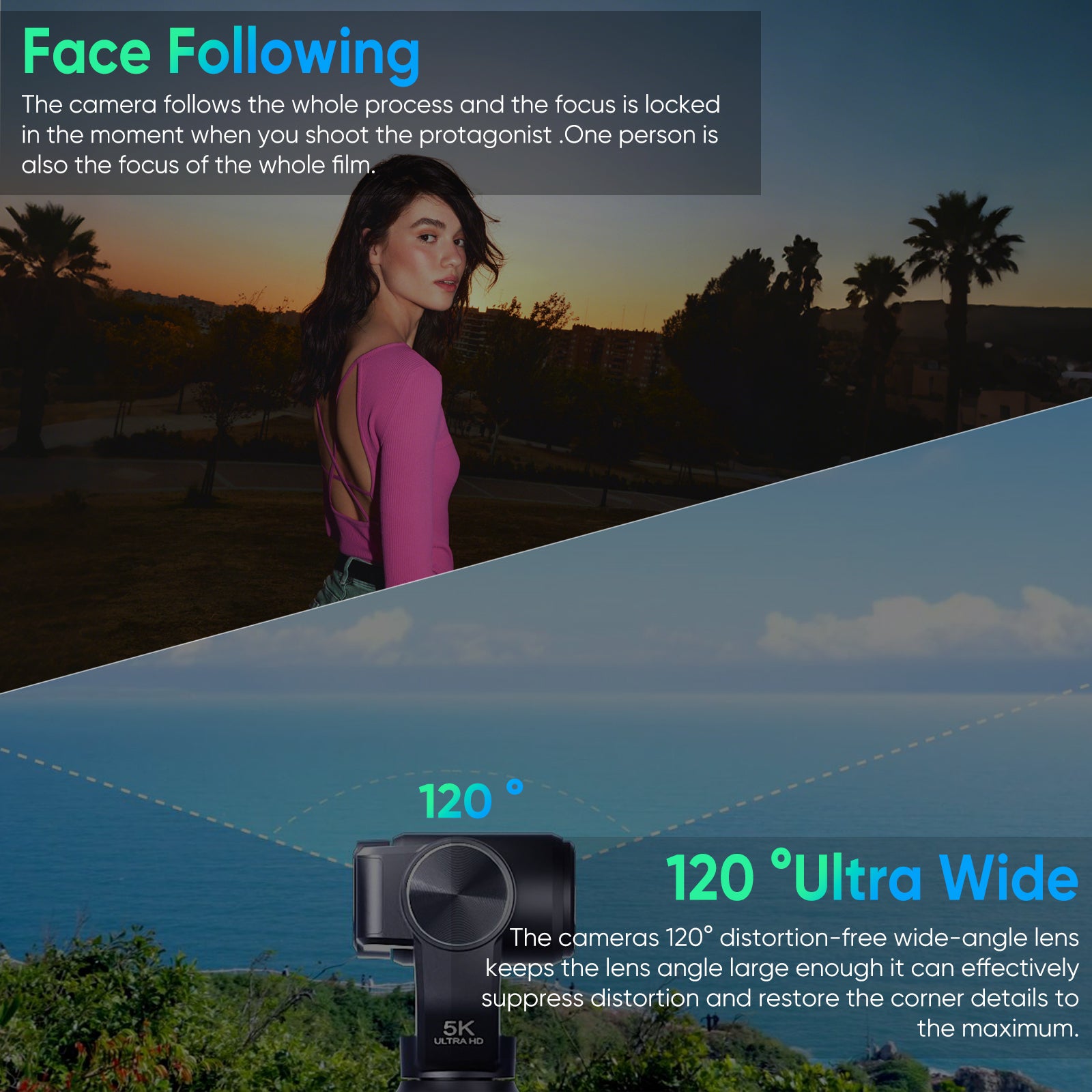 ORDRO M5 Handheld Camera 5K Camcorder 3-Axis Stabilisation IR Night Vision Wifi Vlogging Camera