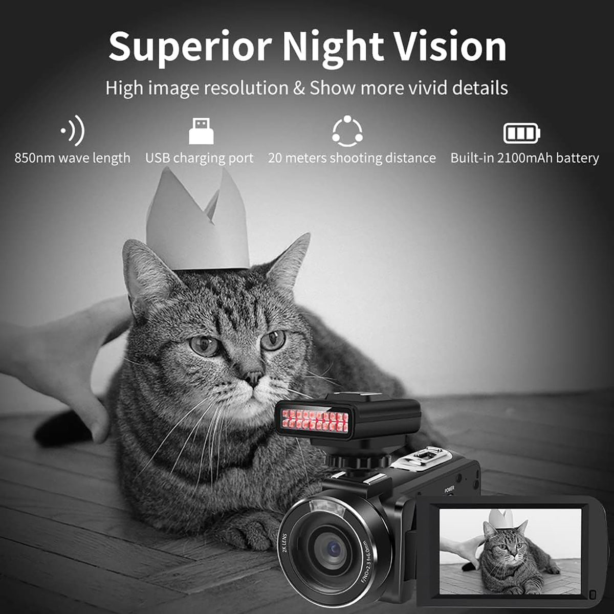 ORDRO LN-3 Studio IR Light LED Light USB Night Vision Infrared for Video Camera Photography