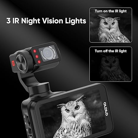 Ordro M5 5K Pocket Gimbal Camera with IR Night Vision - 3-Axis Stabilized Handheld Vlog Camcorder for YouTube