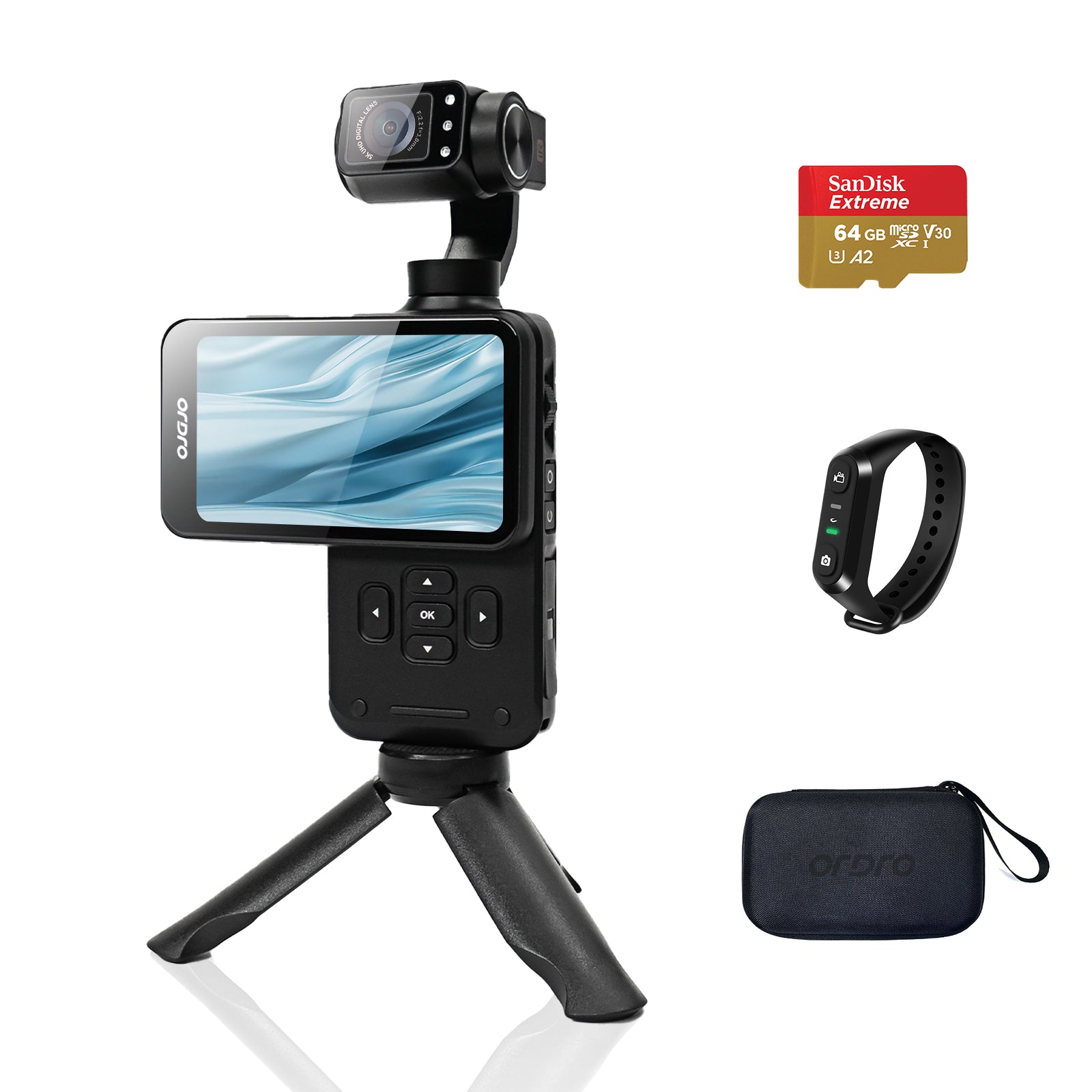 Ordro Pocket M5 Camera 3-Axis Gimbal Handheld 5K Camcorder for Outdoor Vlogging Youtube