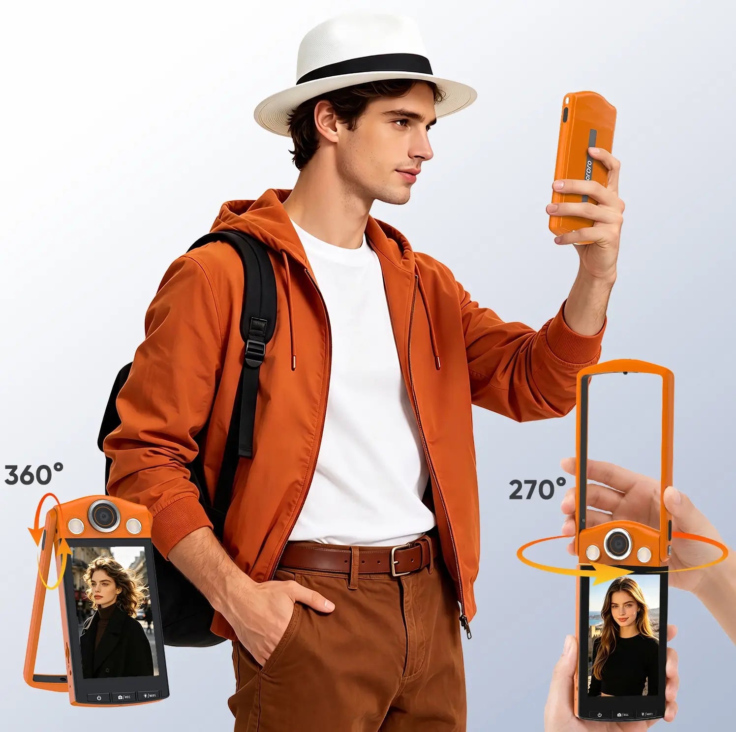 Man_adjusting_the_270-degree_rotating_lens_on_the_ORDRO_VS3_camera_for_easy_outdoor_vlogging_and_casual_daily_life_recording.