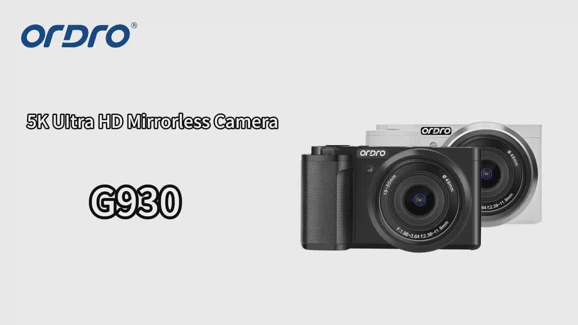 Charger la vidéo: Digital Camera Portable and Stylish ORDRO G930