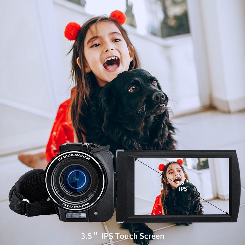 Videocamera 4K Da 56 MP Con Telecomando, Visione Notturna, Zoom Digitale 18X, Touch Screen IPS Da 3 Pollici – Ideale Per Vlogging E Webcam