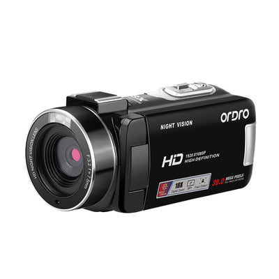 B320 1080P HD Camcorder with 18X Zoom, Night Vision – Black & Gold