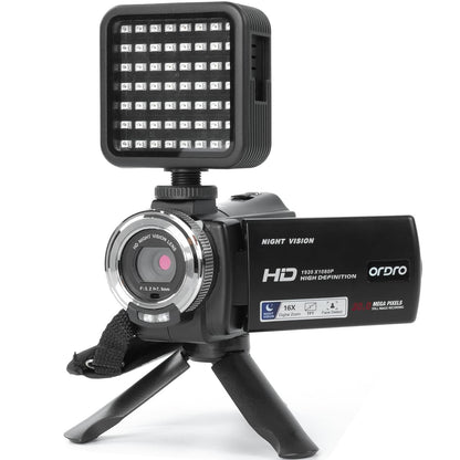 ORDRO HDV-V12 Video Camera Camcorder 16X Digital Zoom Night Vision Recorder 3.0 Inch Rotation LCD