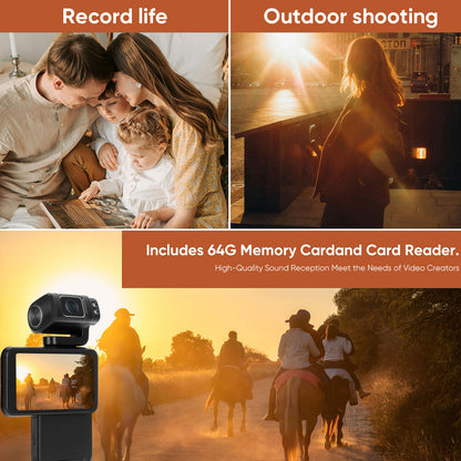 ORDRO M3 5K Video Camera Camcorder WiFi IR Night Vision Handheld Camera 3.5'' Flippable Screen