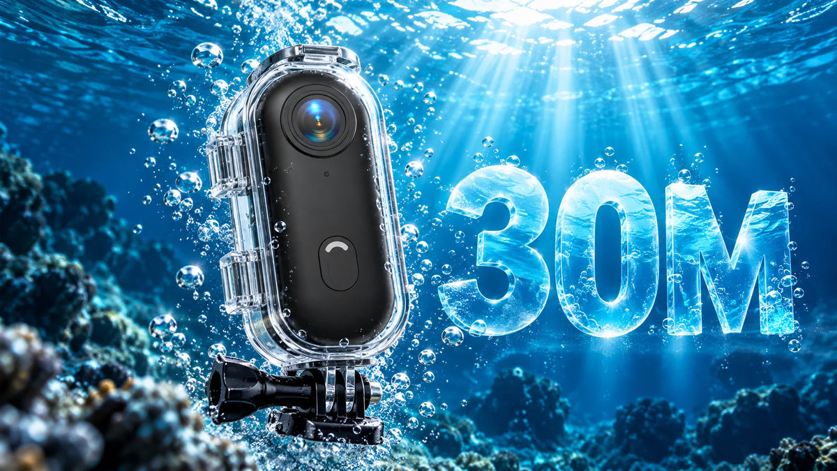 ORDRO H88 Pro mini action camera inside a waterproof housing rated for underwater use up to 30 meters