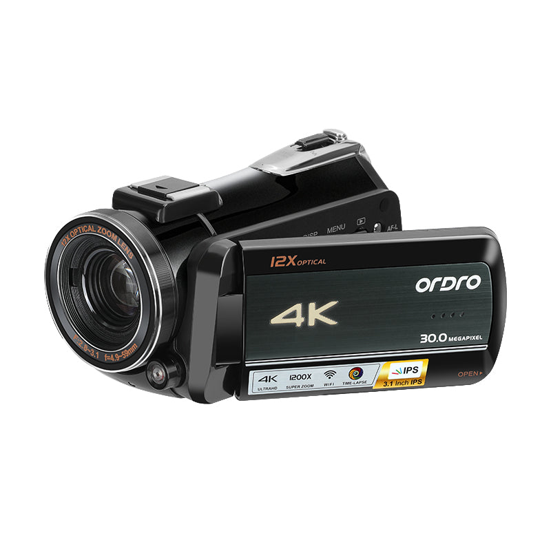 ORDRO 4K Professional Camcorder HDR-AC5 plus with 12X Optical Zoom for Live Kit