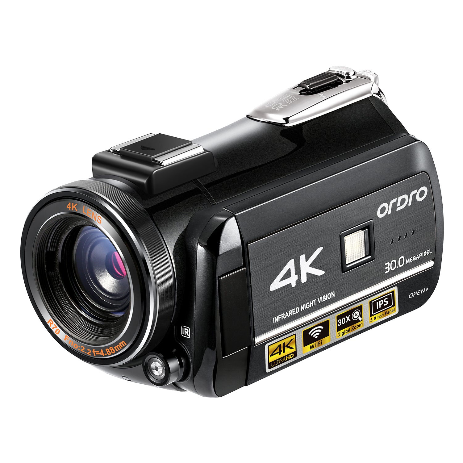 ORDRO 4K Video Camera HDR-AC3 With 30X Digital Zoom Infrared night