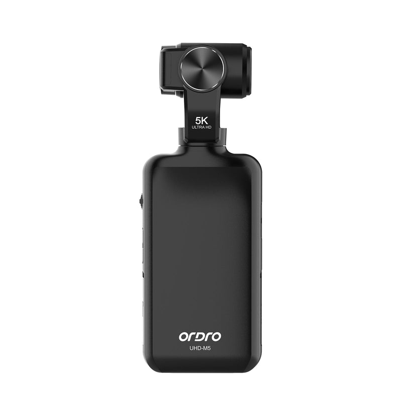 Ordro M5 5K Vlog Handheld Camera  3.5-inch Rotating Touch Screen, 3-axis Gimbal Stabilization, Face Tracking, 120-degree Wide Angle, Long-lasting Battery, Infrared Night Vision, Slow Motion, App Connectivity,  Autofocus, Lightweight and Portable (Black)