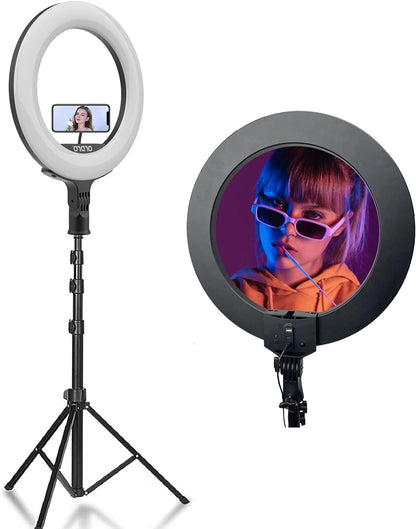 Professional RGB Ring Light 16 inch with Tripod for Phone Live