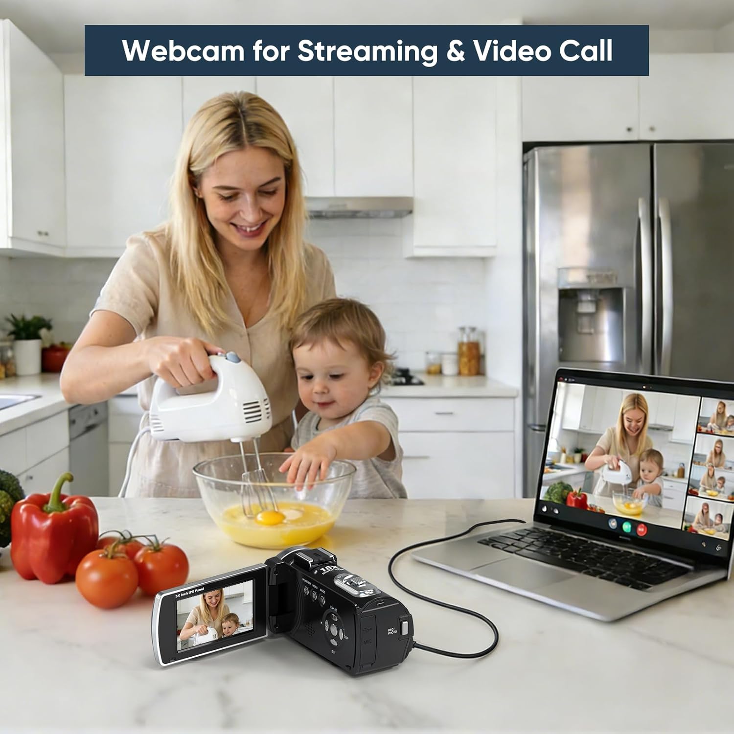 ORDRO 4K Video Camera Digital Camcorder 64MP Vlogging Camera for YouTube with Telescope