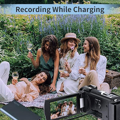 B320 1080P HD Camcorder with 18X Zoom, Night Vision – Black & Gold