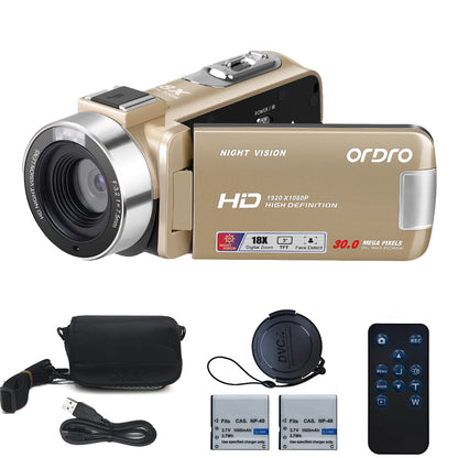 ORDRO B320 Video Camera Camcorder Full HD 1080P 30FPS 30MP 3.0 Inch 270 Degree Rotation LCD 18X Digital Zoom Recorder