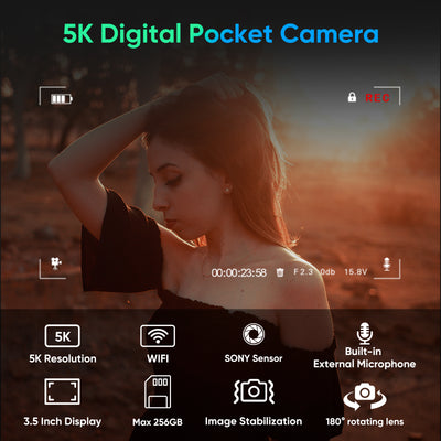 ORDRO M5 Handheld Camera 5K Camcorder 3-Axis Stabilisation IR Night Vision Wifi Vlogging Camera