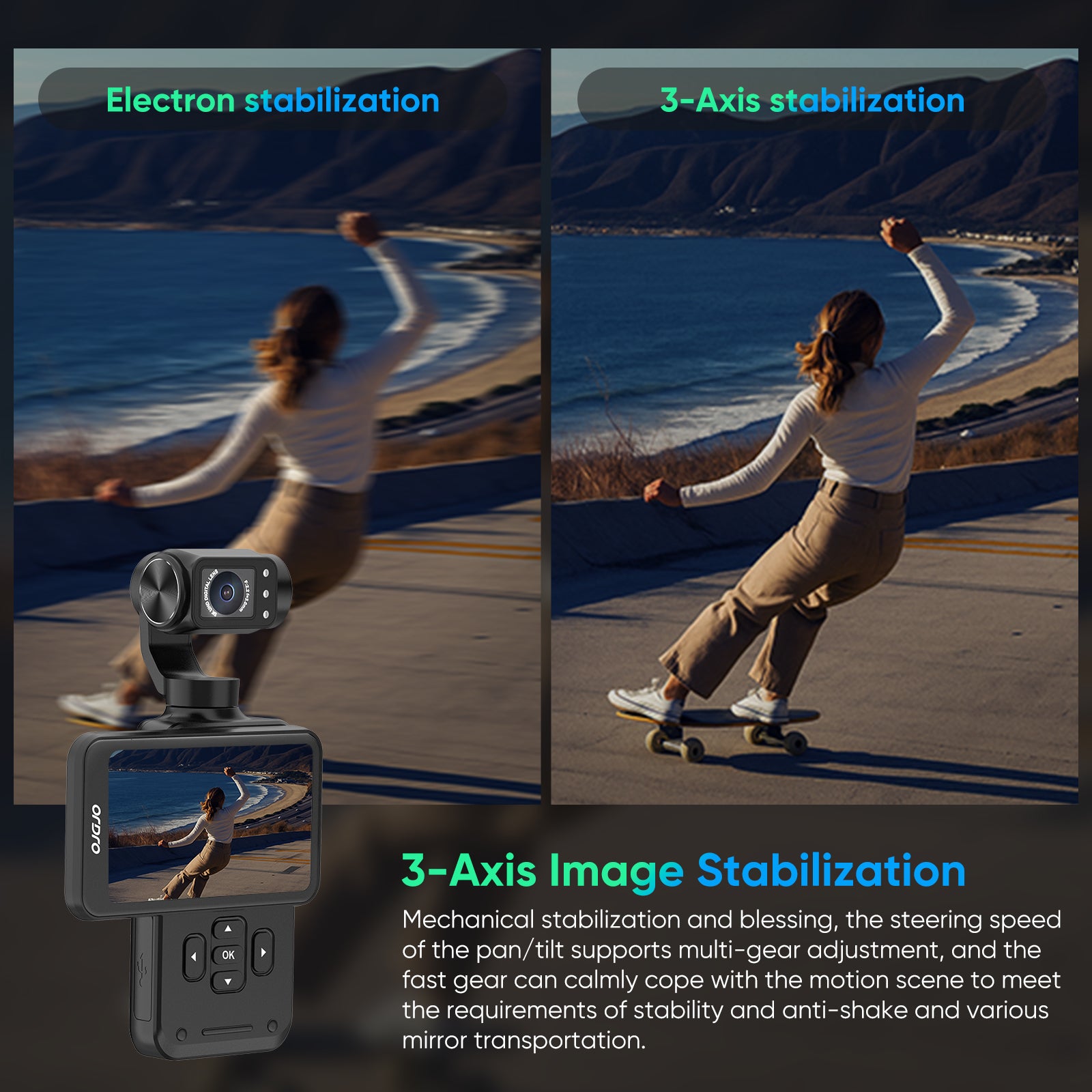 ORDRO M5 Handheld Camera 5K Camcorder 3-Axis Stabilisation IR Night Vision Wifi Vlogging Camera
