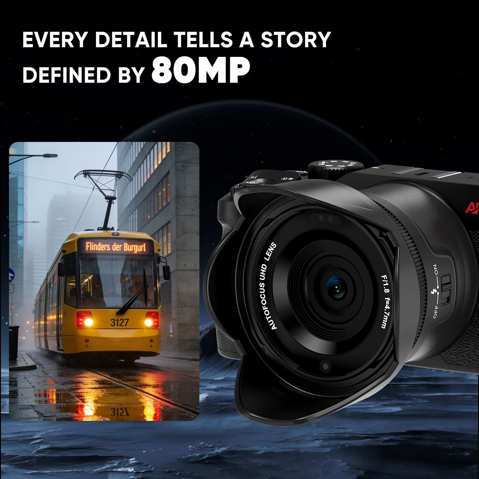 ORDRO Digital Camera 4K 60FPS Vlog Cameras 18X Digital Zoom Compact Camera for Photography Youtube