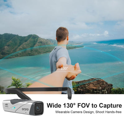 Hands-free recording with ORDRO EP8 POV wearable camera during spring hike.
