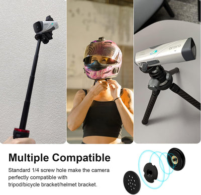 ORDRO EP8 4K Head-Mounted Video Camera Ultra HD 4K 60FPS Camcorder Vlog Hands Free Wearable Camera Wi-Fi APP Auto Focus with Remote Control 64G Micro SD Card,Silver