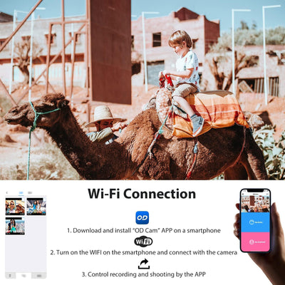 ORDRO EP8 4K Head-Mounted Video Camera Ultra HD 4K 60FPS Camcorder Vlog Hands Free Wearable Camera Wi-Fi APP Auto Focus with Remote Control 64G Micro SD Card,Silver