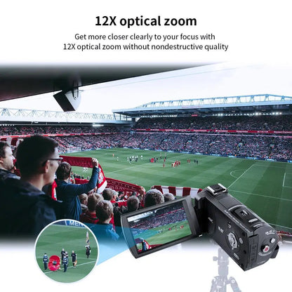 ORDRO 4K Professional Camcorder HDR-AC5 plus with 12X Optical Zoom for Live Kit