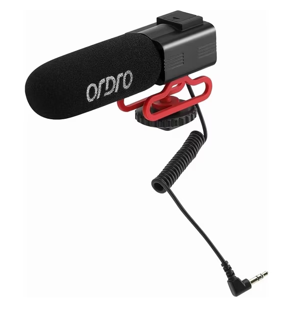 ORDRO CM550 On-Camera Camcorder Microphone for Vlogging YouTube Live Streaming Video Camera Black