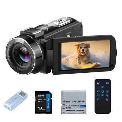 ORDRO B320 Video Camera Camcorder Full HD 1080P 30FPS 30MP 3.0 Inch 270 Degree Rotation LCD 18X Digital Zoom Recorder
