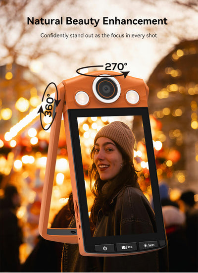 ORDRO VS3 4K Digital Camera: 64MP AF Selfie Camcorder for Vlogging