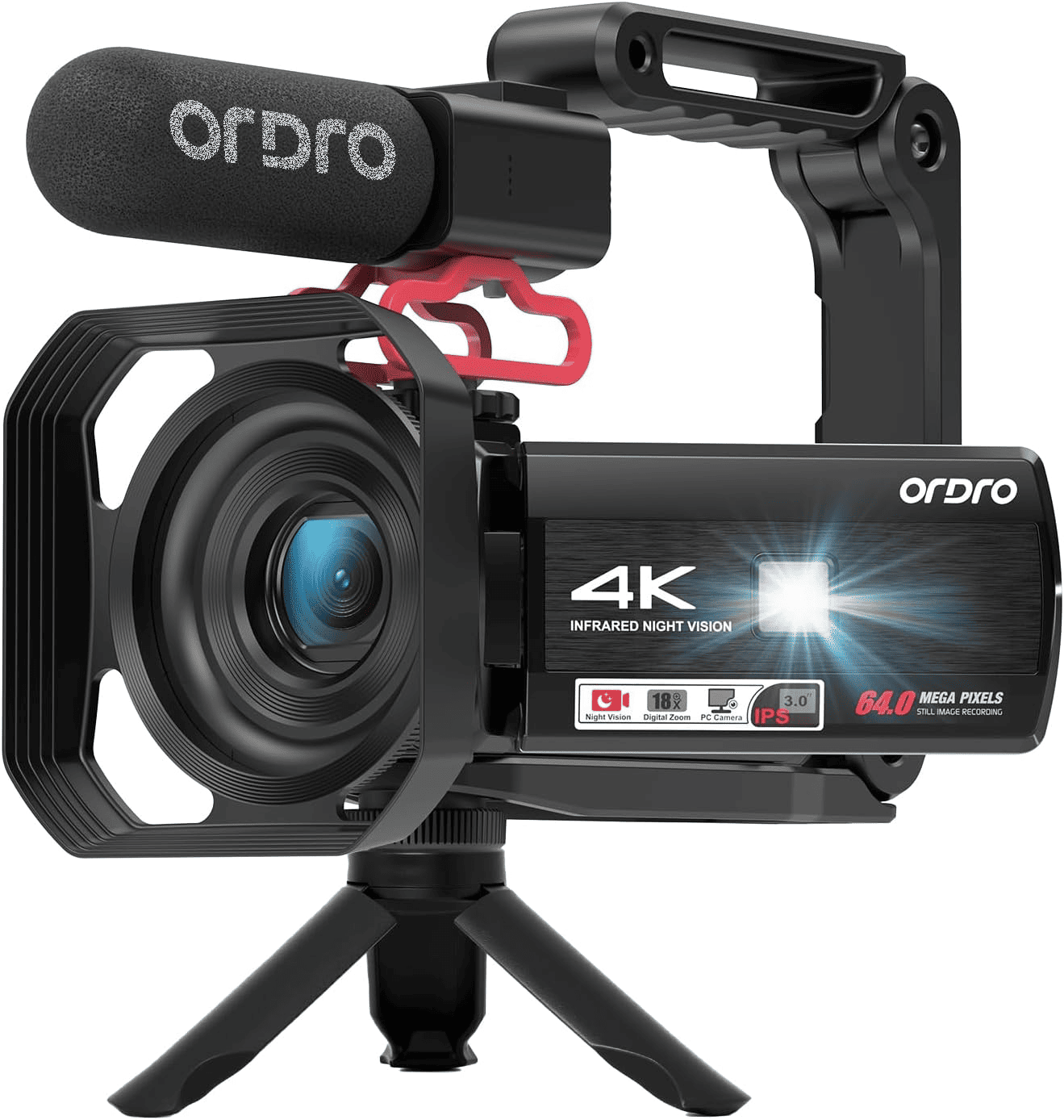 Ordro Z36 4K Ultra HD Camcorder with Sony IMX CMOS Sensor