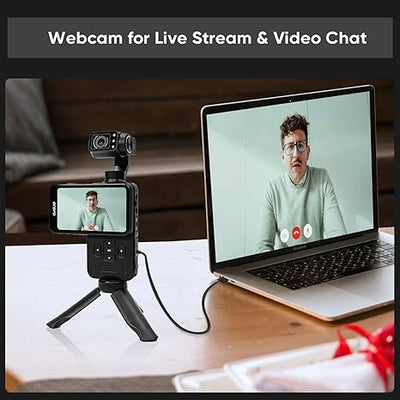 Ordro M5 5K Pocket Gimbal Camera with IR Night Vision - 3-Axis Stabilized Handheld Vlog Camcorder for YouTube