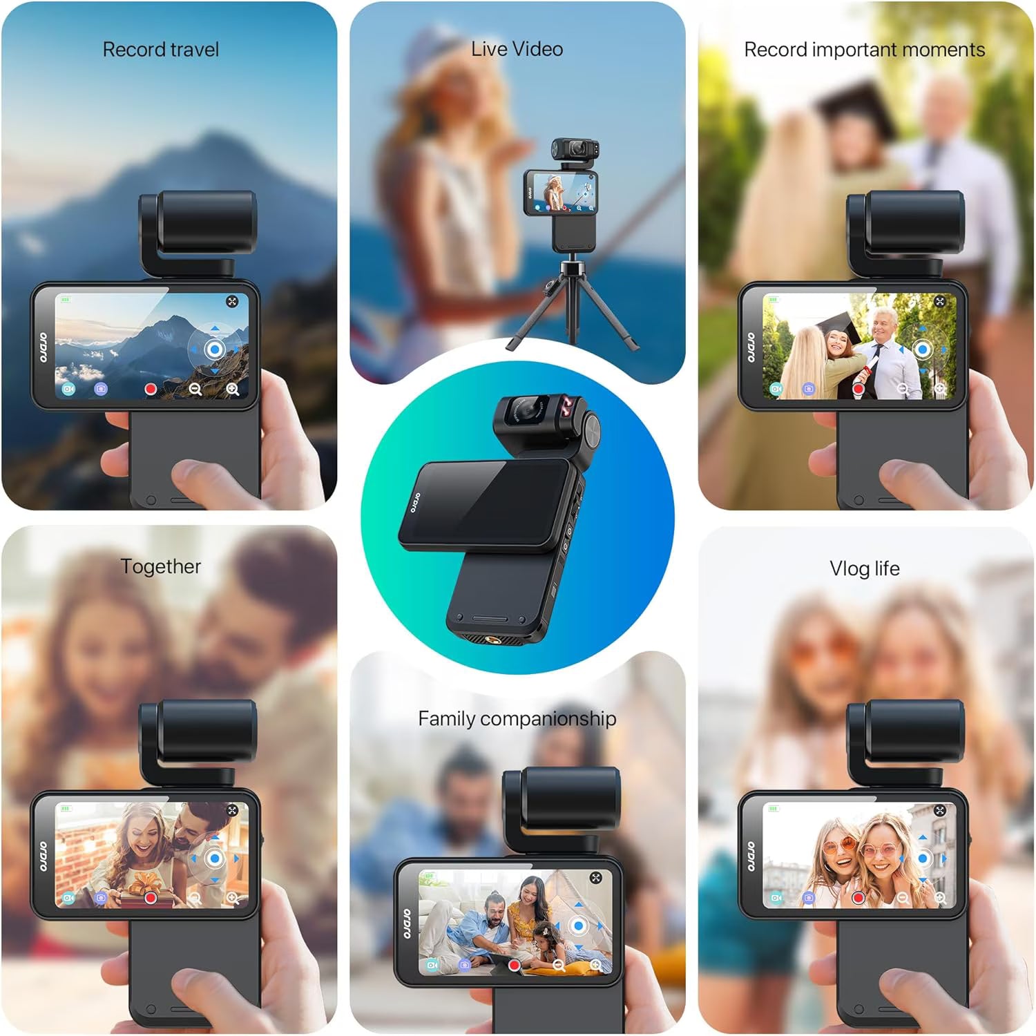 ORDRO M3 Camcorder 5K 30FPS Video Cameras 48MP Photo 3.5” Rotatable Screen Vlog Camera