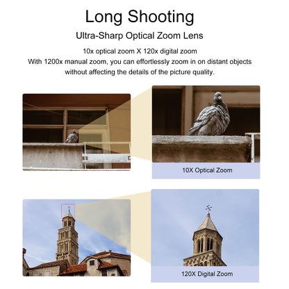 ORDRO Video Camera 4K Camcorder 30MP 10X Optical Zoom Vlogging Camera for YouTube Photography