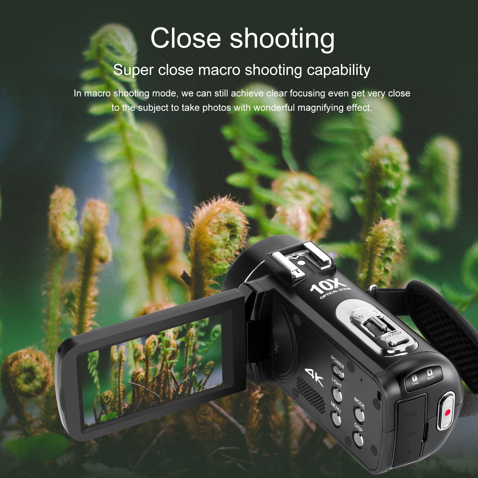 ORDRO Video Camera 4K Camcorder 30MP 10X Optical Zoom Vlogging Camera for YouTube Photography