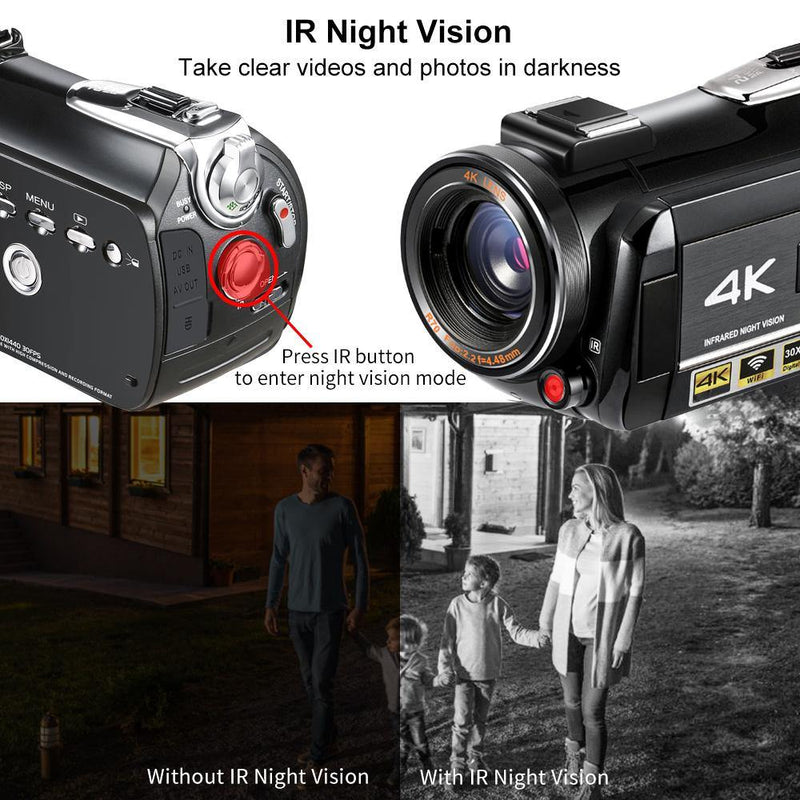 ORDRO HDR-AC3 Night Vision 4K Camcorder | Use the hands of the