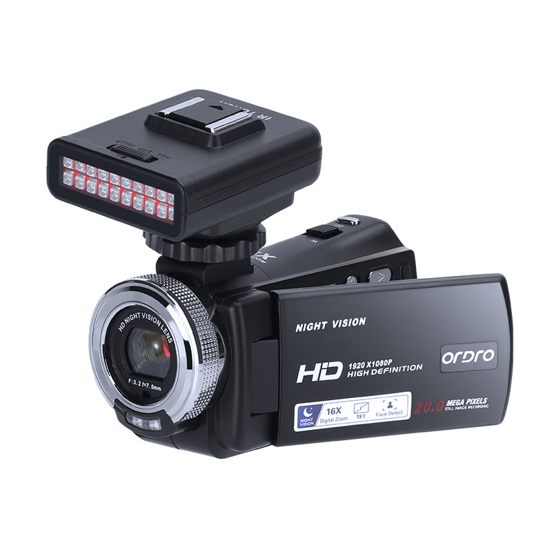 ORDRO HDV-V12 Videokamera Camcorder Digital Youtube Vlogging Camera Recorder mit IR-Nachtsichtlicht