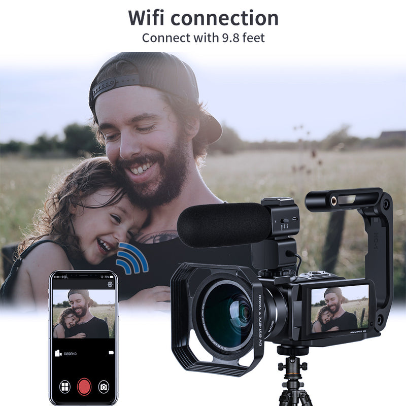 ORDRO HDR-AC7 YouTube Live Stream Camcorder Video Cameras FHD 24MP 120X Digtal Zoom 10X Optical WiFi IPS Touch Screen Kit