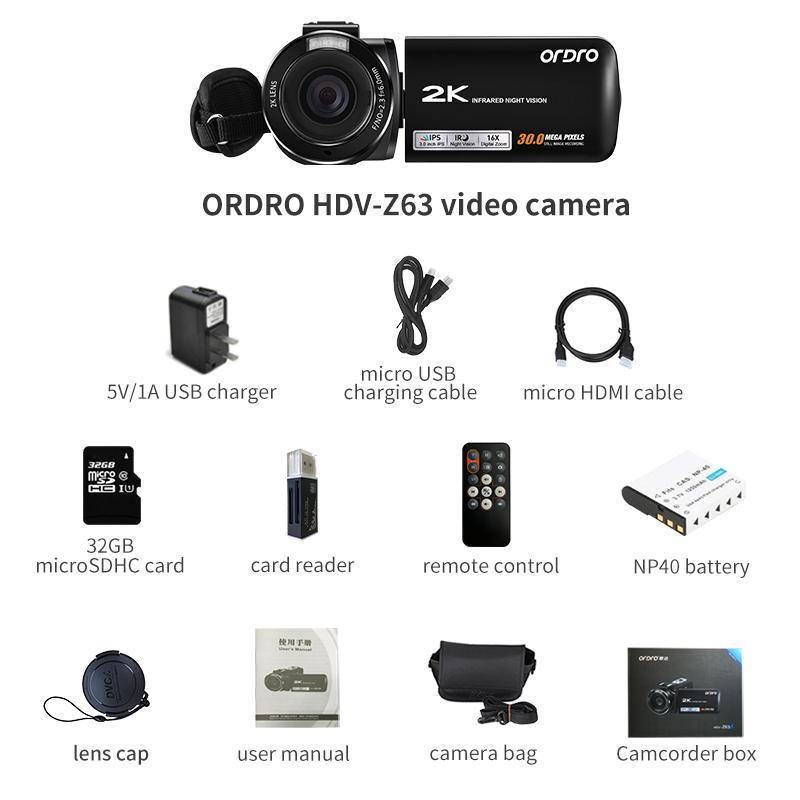 ORDRO HDV-Z63 16X Digital Zoom Camcorder - Ordro