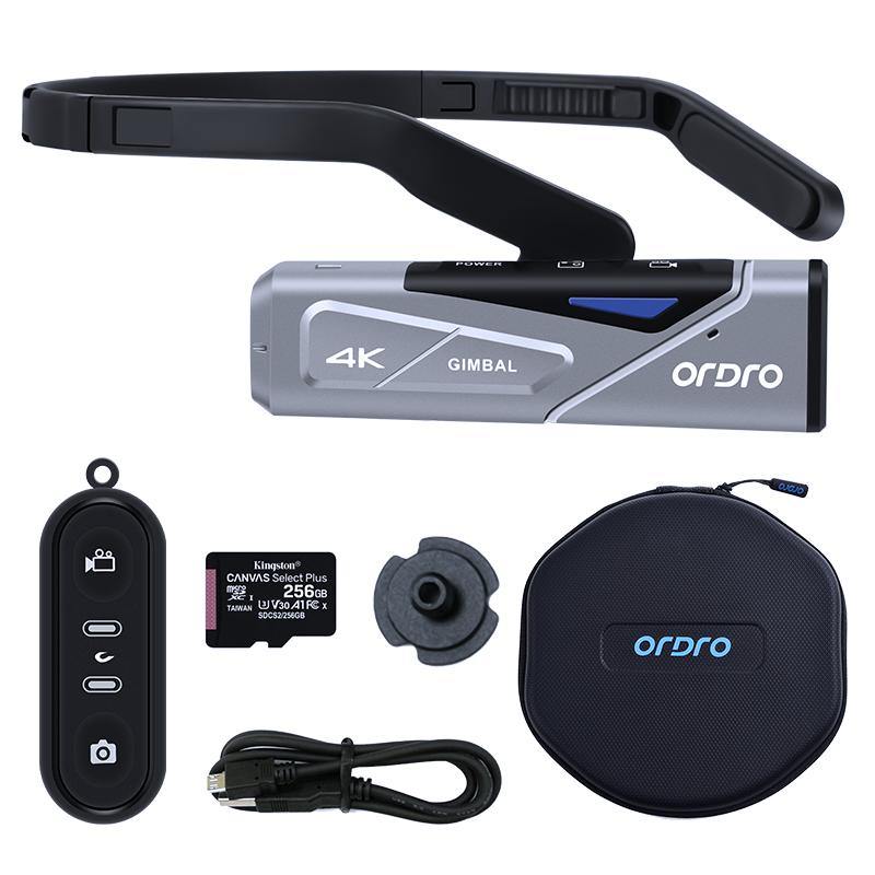 ORDRO EP7 Head-Wearable Mini Video Camera FPV Vlog 4K Camcorder (128G/256G Micro SD card) - Ordro