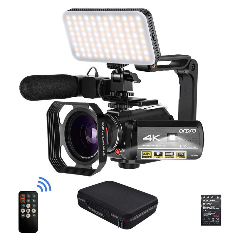 Videocamera digitale WiFi ORDRO 4K AC3 Videocamera a infrarossi