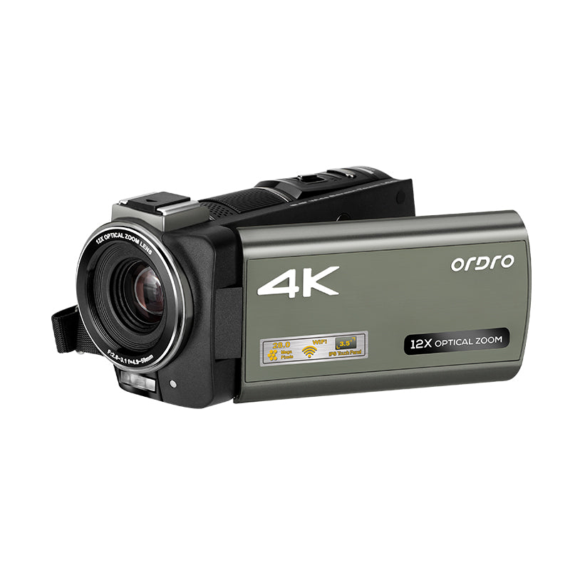 ORDRO AX60 4K-Camcorder mit großem Bildschirm und optischem 12-fach-Zoom (Standard)
