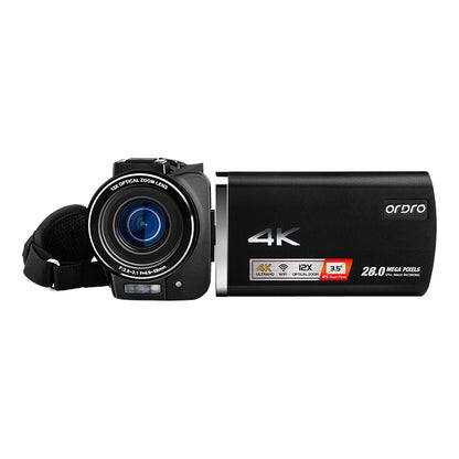 ORDRO 4K Camcorder HDR-AX60 3.5''Touch Screen with 12X Optical Zoom for Live Kit