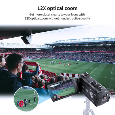 ORDRO HDR-AC5 4K Camcorder 12X  with  Optical Zoom 