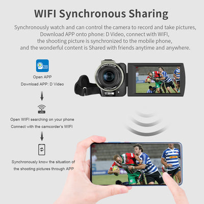 ORDRO AX60 Videocamera 4K con zoom ottico 12X a grande schermo （Standard）