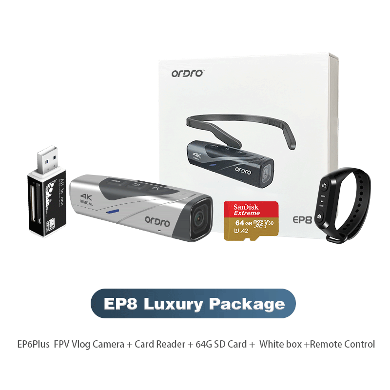 New ORDRO EP8 FPV Wearable Action 4K POV Camcorder Vlog Camera for