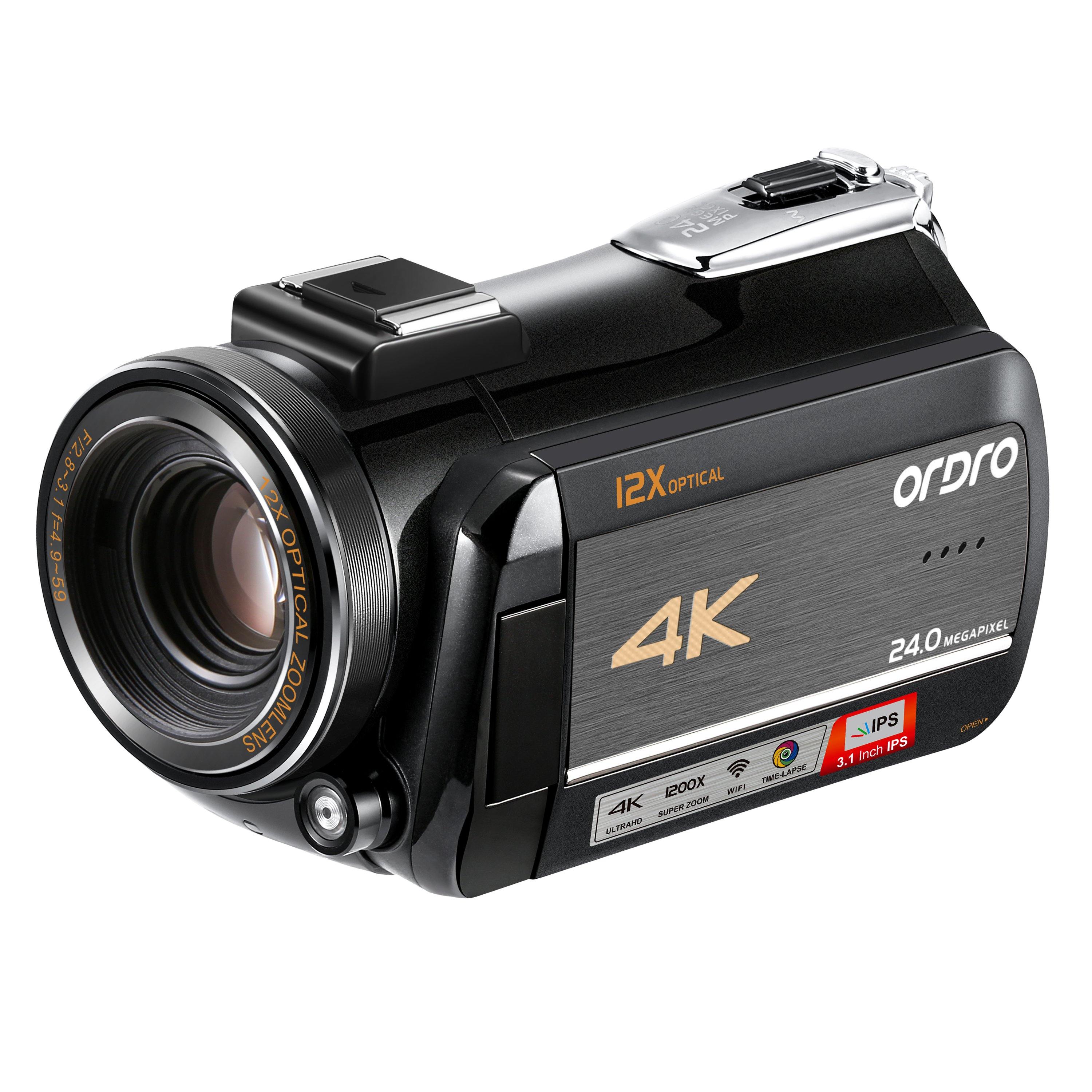 ORDRO HDR-AC5 4K Camcorder 12X Optical Zoom - Ordro