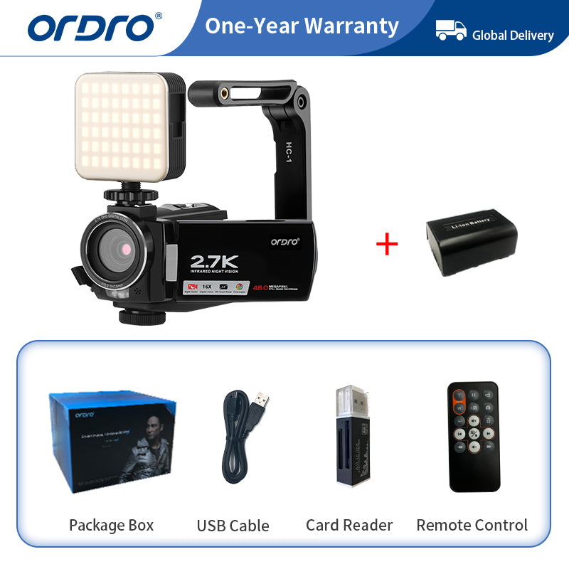 ORDRO HDV-AE7 2.7K Youtuber Anfänger-Camcorder & Kinder-Videokamera