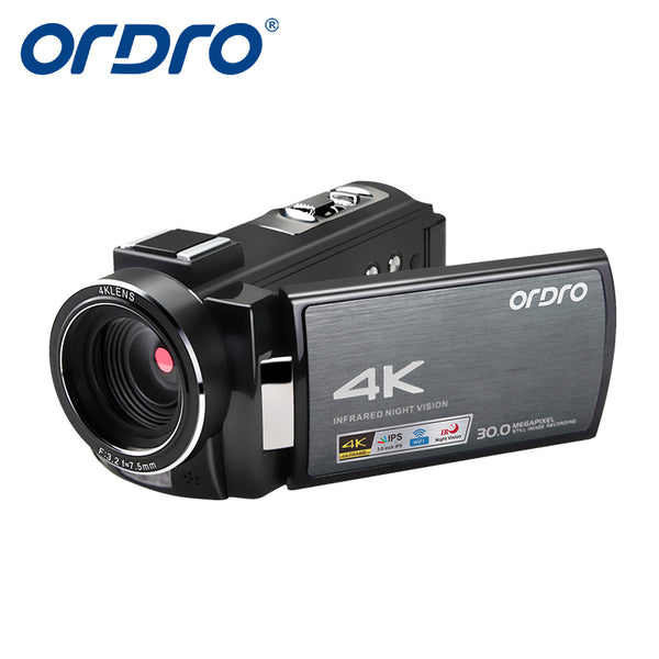 ORDRO HDR-AE8 كاميرا فيديو رقمية برؤية ليلية بالأشعة تحت الحمراء بدقة 4K (الحزمة القياسية)