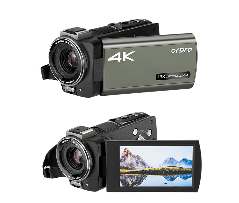 ORDRO 4K Camcorder HDR-AX60 3.5''Touch Screen with 12X Optical Zoom for Live Kit